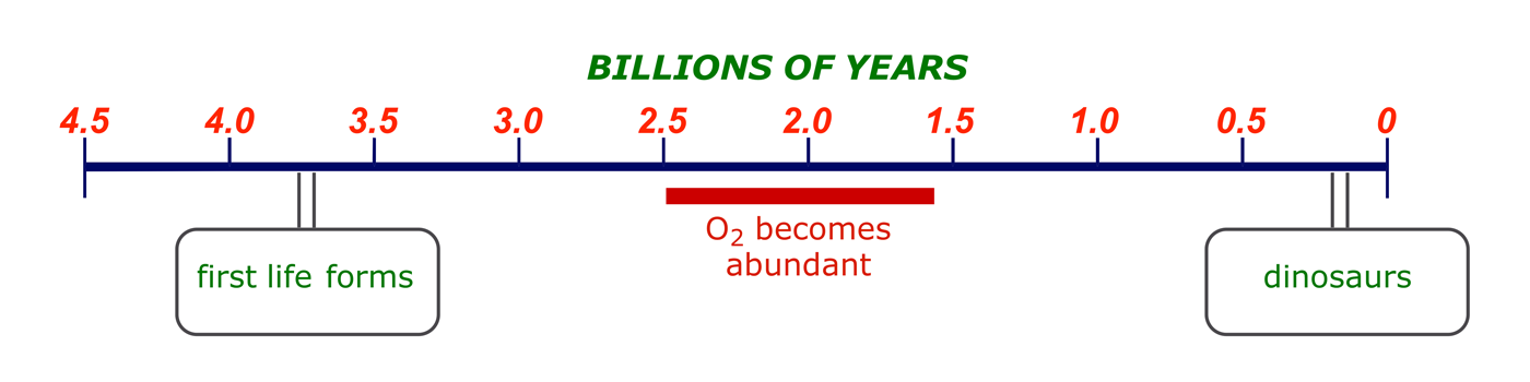 Graphic showing key events in 4.5 billion years of planet earth