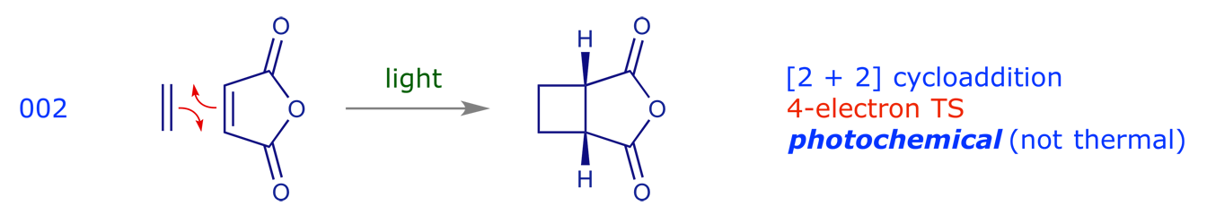 Photoaddition of ethene to maleic anhydride