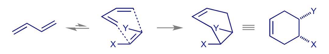 Simplified mechanistic scheme for a [4π + 2π] cycloaddition