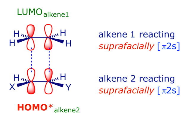 HOMO-LUMO interactions during the [2 + 2] photoaddition of two alkenes