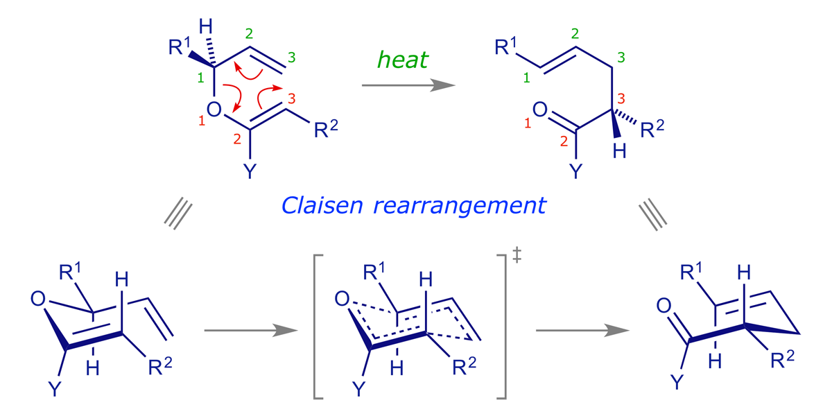 Scheme illustrating conformation-driven stereoselection in the Claisen rearrangement
