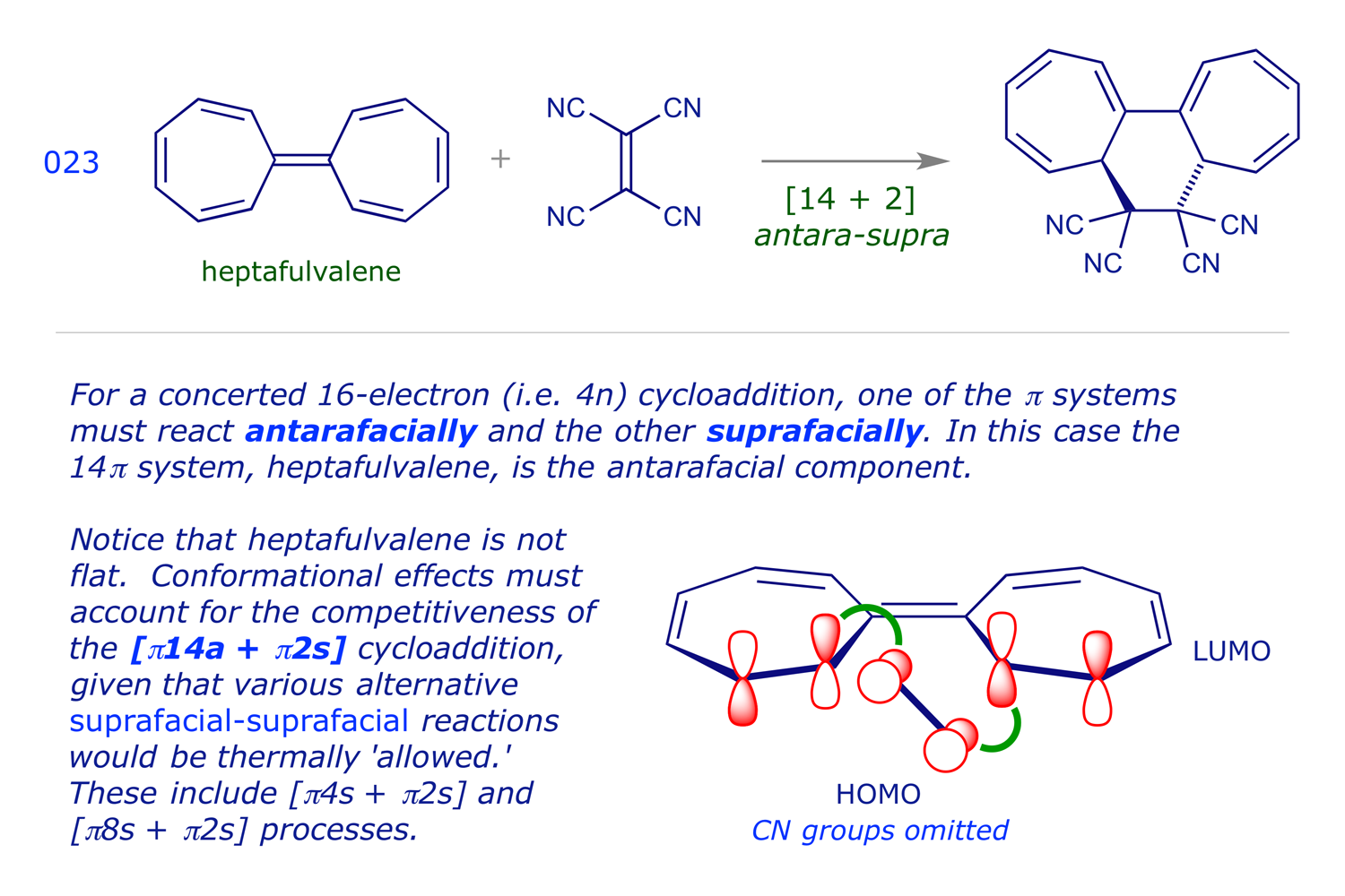 [14 + 2] Cycloaddition of heptafulvalene to tetracyanoethene