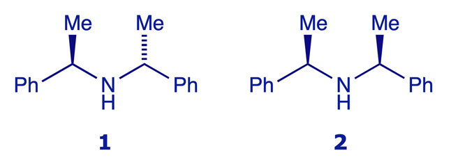 The structures of (<em>R</em>,<em>R</em>)- and (<em>R</em>,<em>S</em>)-bis(1-phenylethyl)amine