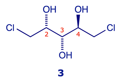 The structure of (2<em>R</em>,4<em>R</em>)-1,5-dichloropentane-2,3,4-triol